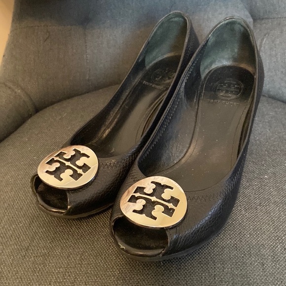Tory Burch Shoes - Tory Burch Sally Peep Toe Wedges